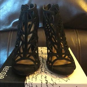 Sexy Black Cage Heels